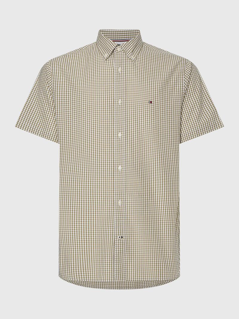 Férfi Tommy Hilfiger Regular fit gingham Ingek Bézs | HU 1054NWY